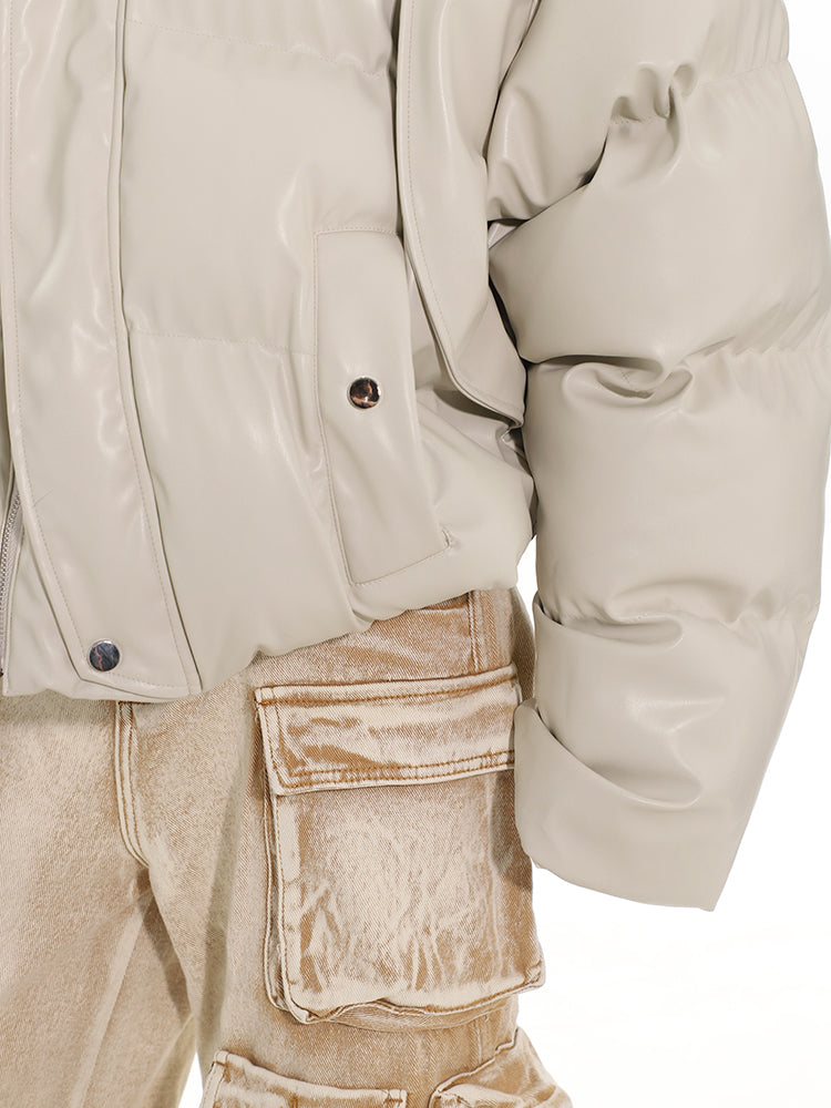 가죽 기술 다운 재킷
