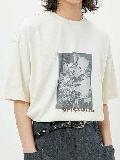Vintage Film Floral Graphic Drop Shoulder Tee