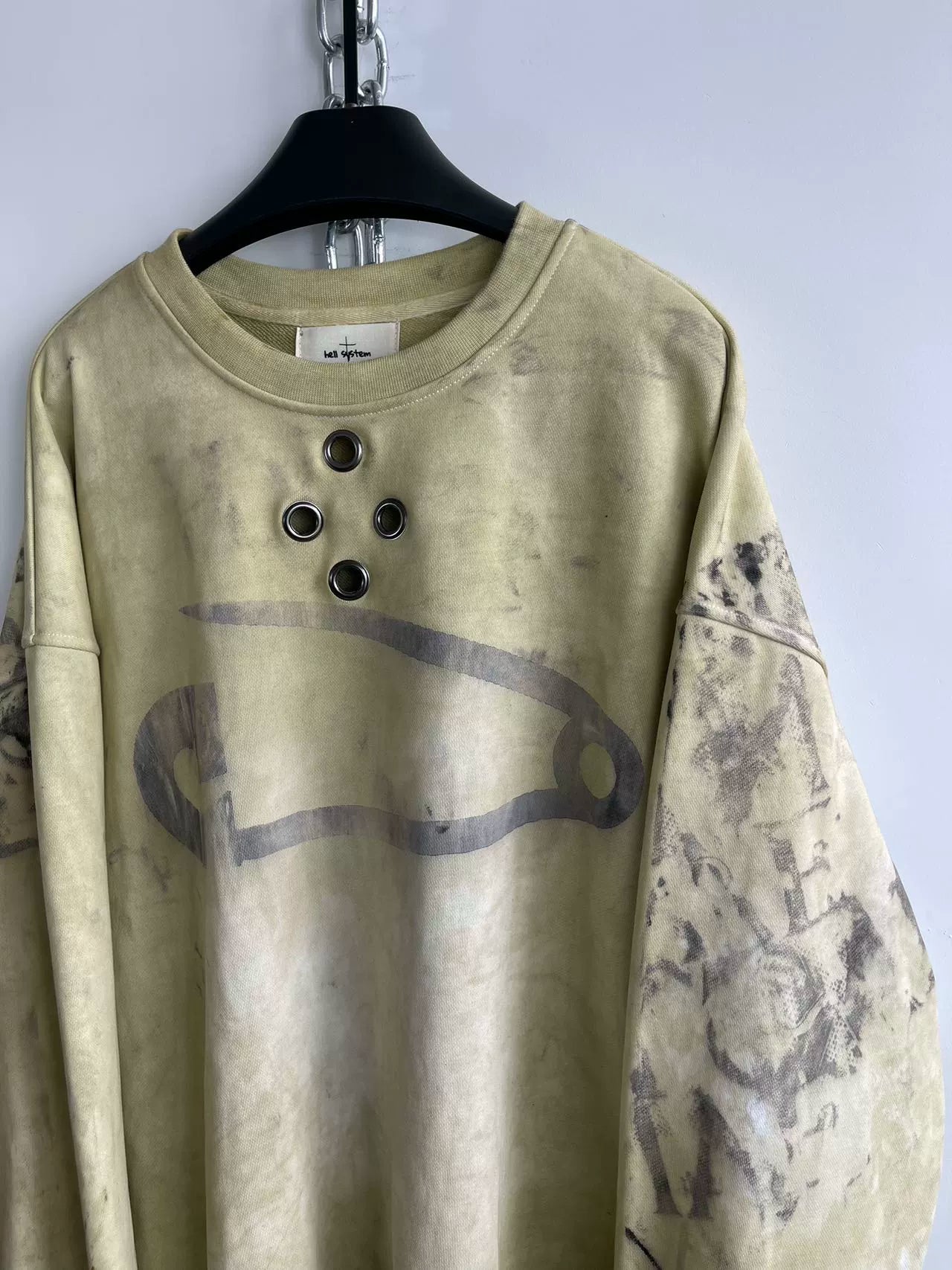 Washed Tie-dye Air Button Sweatshirt