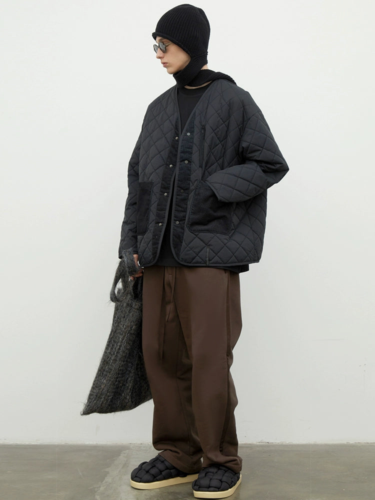 Vintage-Inspired Collarless Cotton Coat