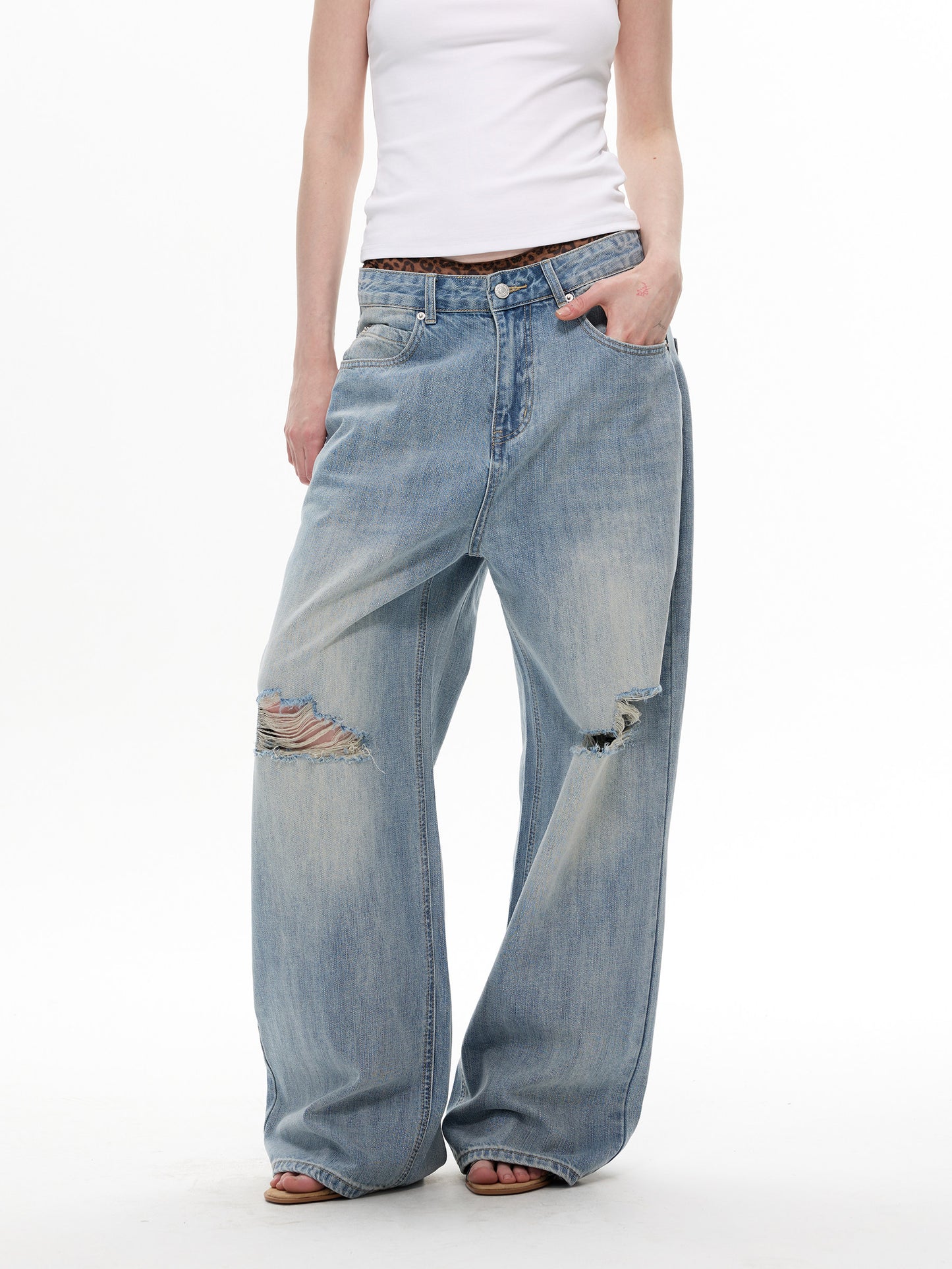 Vintage Washed Distressed Jeans