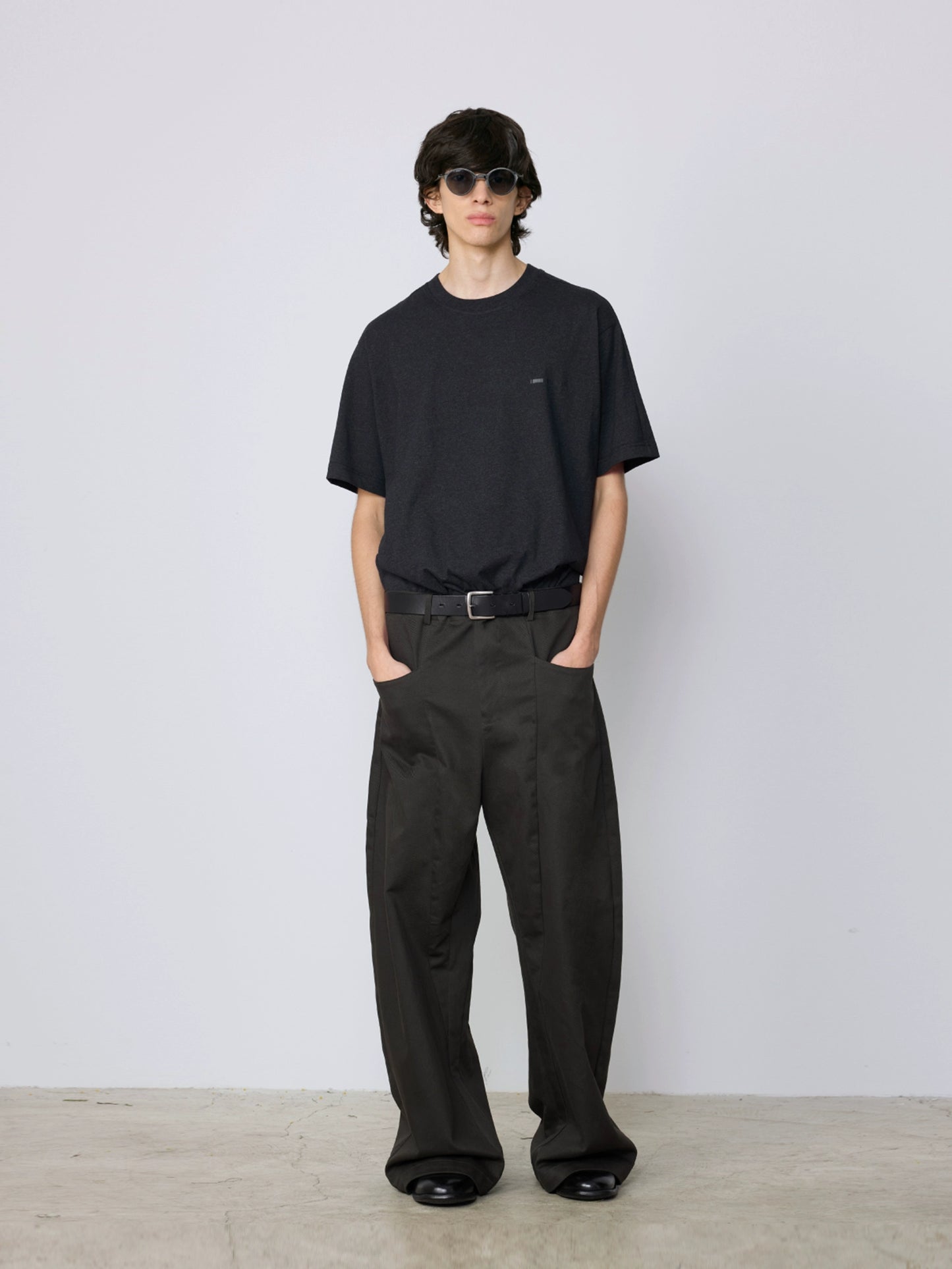 Vintage Cutline Pleated Straight Pants