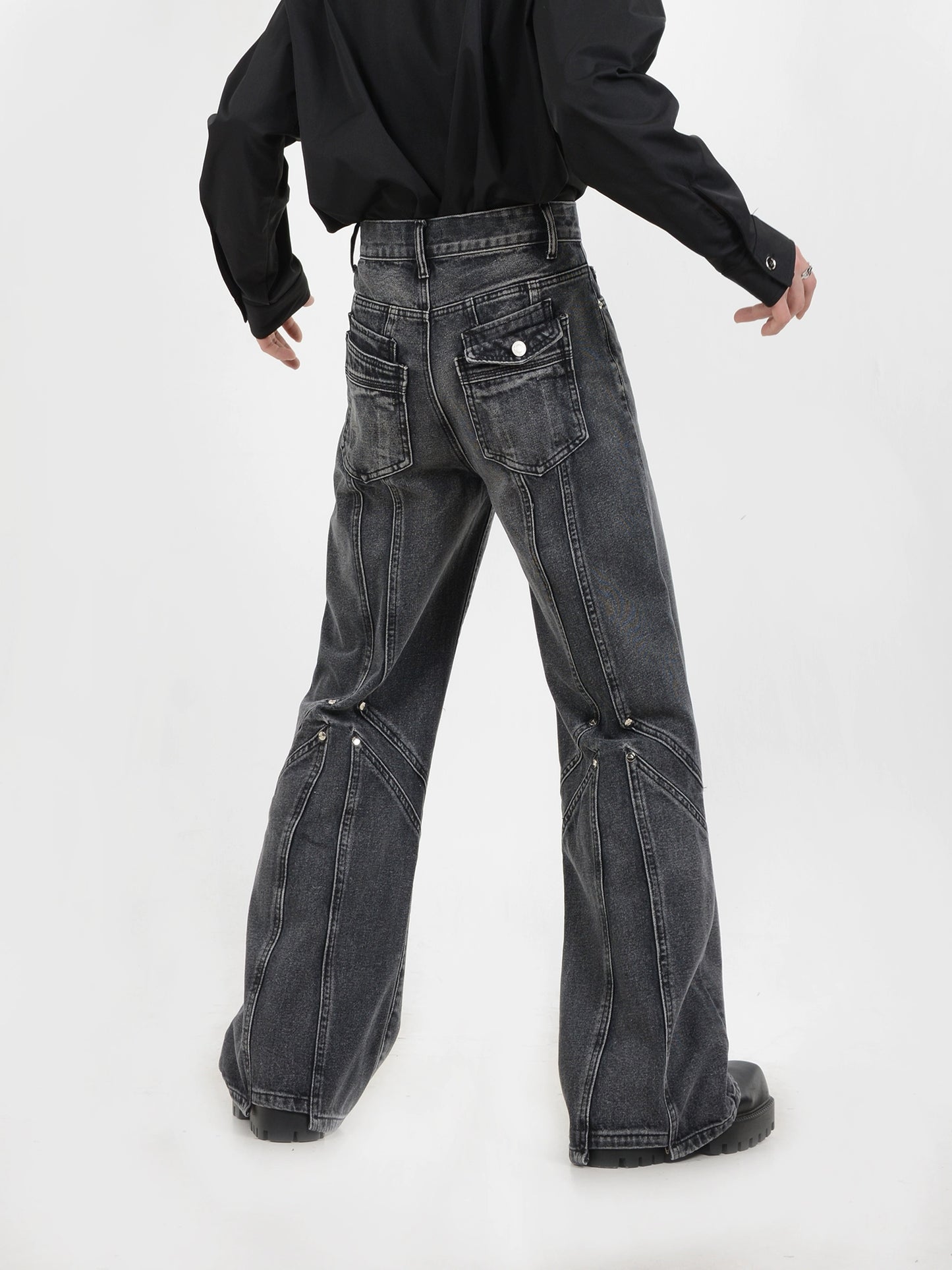 Metal Decorative Denim Pants