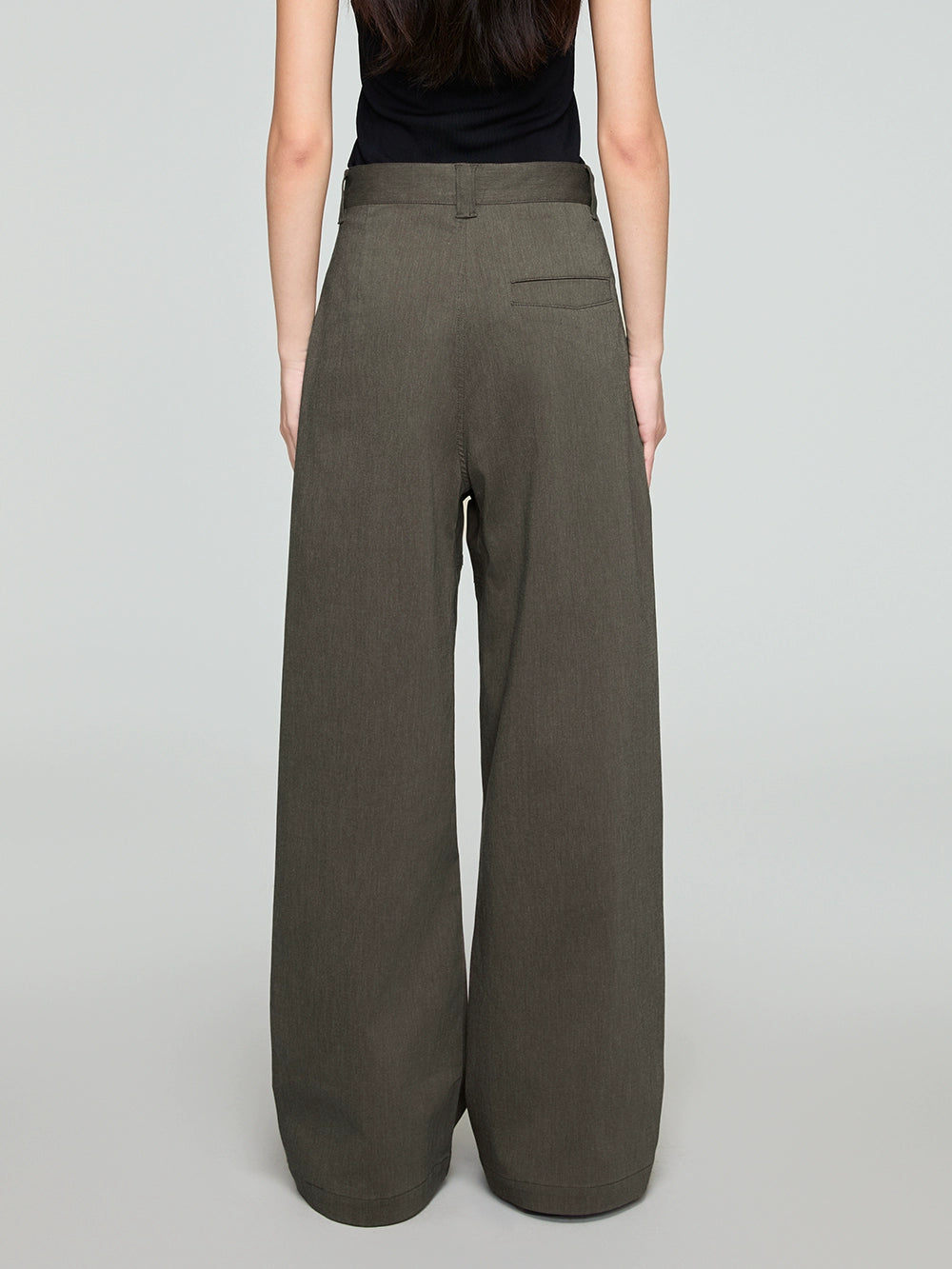 Two-Tone Vintage-Inspired A-Line Wide-Leg Pants
