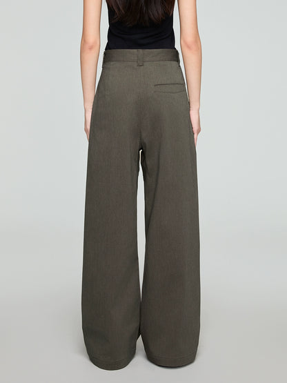 Two-Tone Vintage-Inspired A-Line Wide-Leg Pants