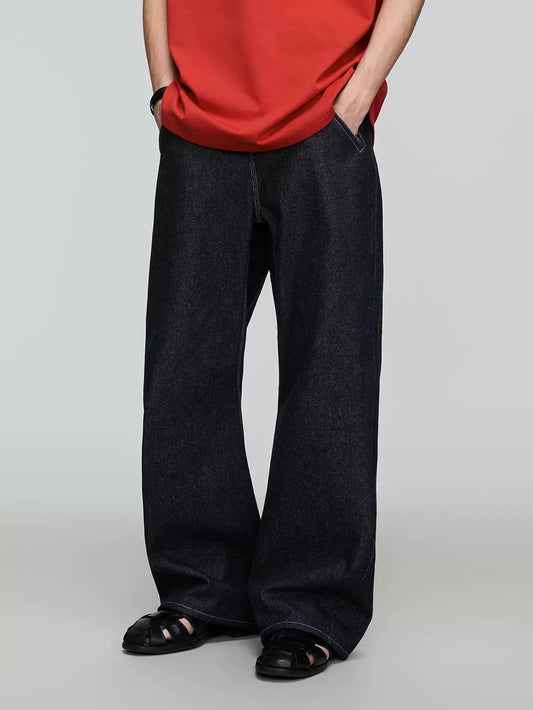 Tailored Cut Raw Color 410g Heavy Weight Cotton-Blend Drop-Crotch Pants