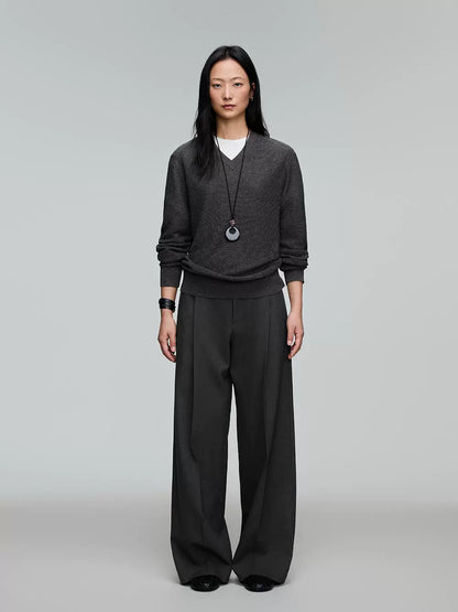 Garment-Washed Vintage Khaki Straight-Leg Denim Pants