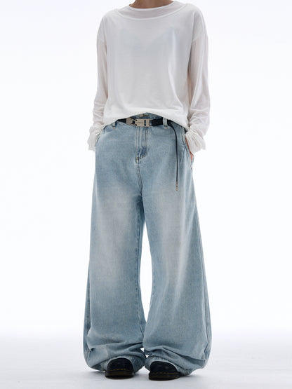 Washed Drape Machete Jeans