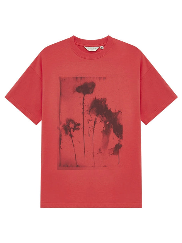 Floral Direct-Print Casual Short Sleeve Tee
