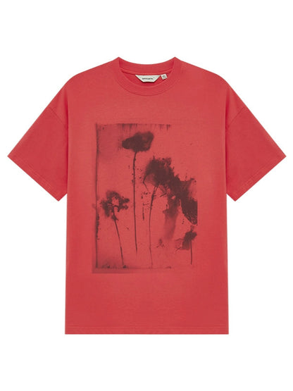 Floral Direct-Print Casual Short Sleeve Tee