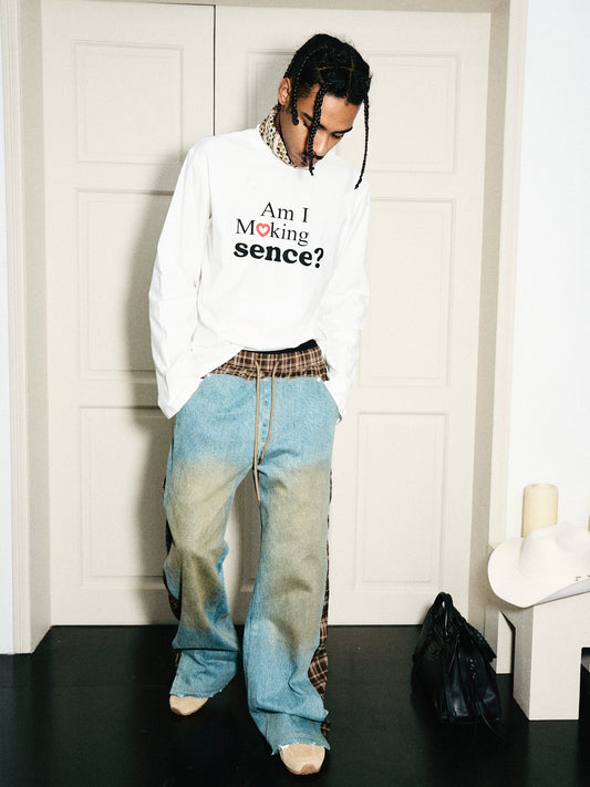 Slogan Loose Long Sleeve Tee