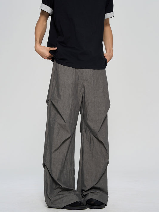 Texture Pleated Design Pants
