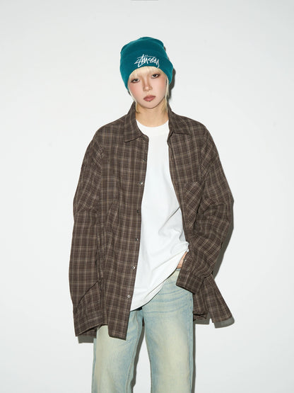 Versatile Retro Plaid Shirt
