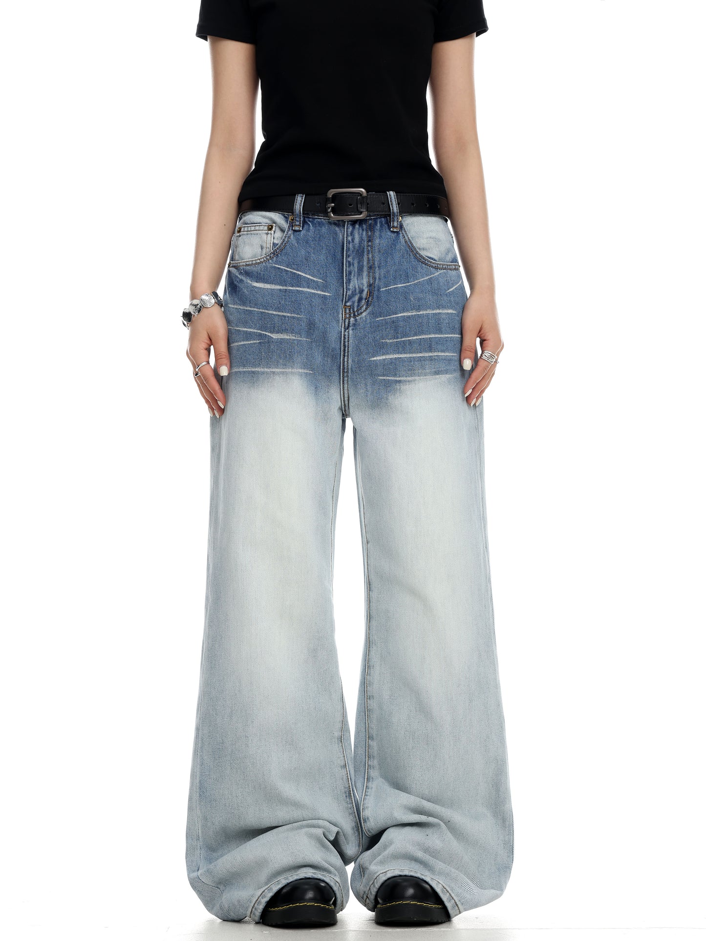 Gradient Washed Bootcut Jeans