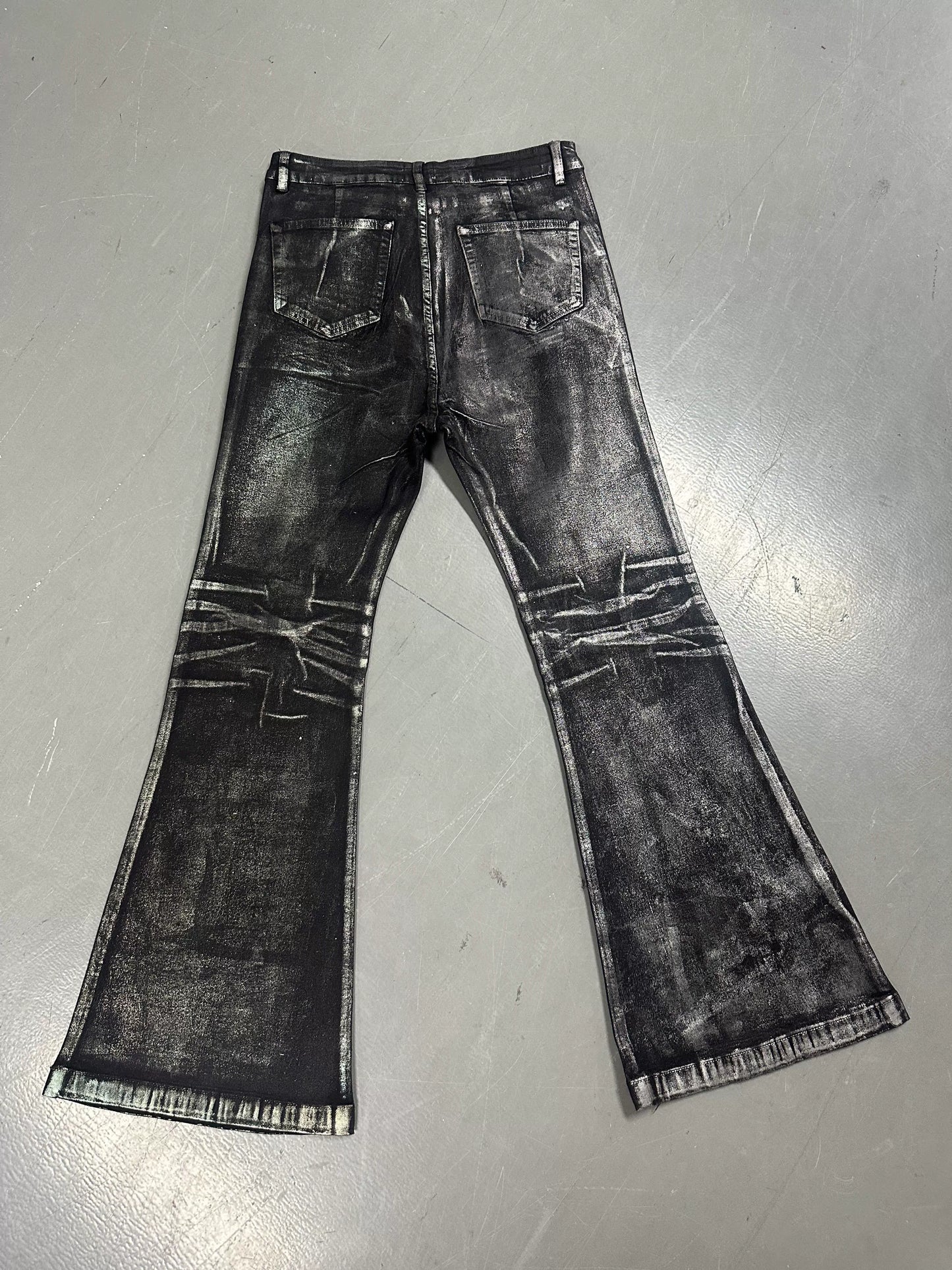 Two-tone Waxed Denim Pants