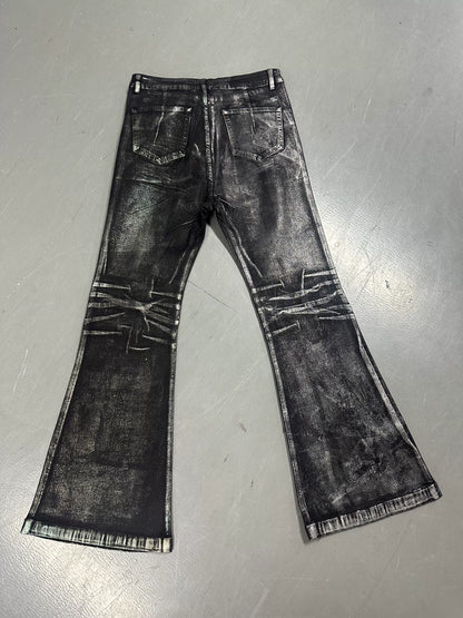 Two-tone Waxed Denim Pants