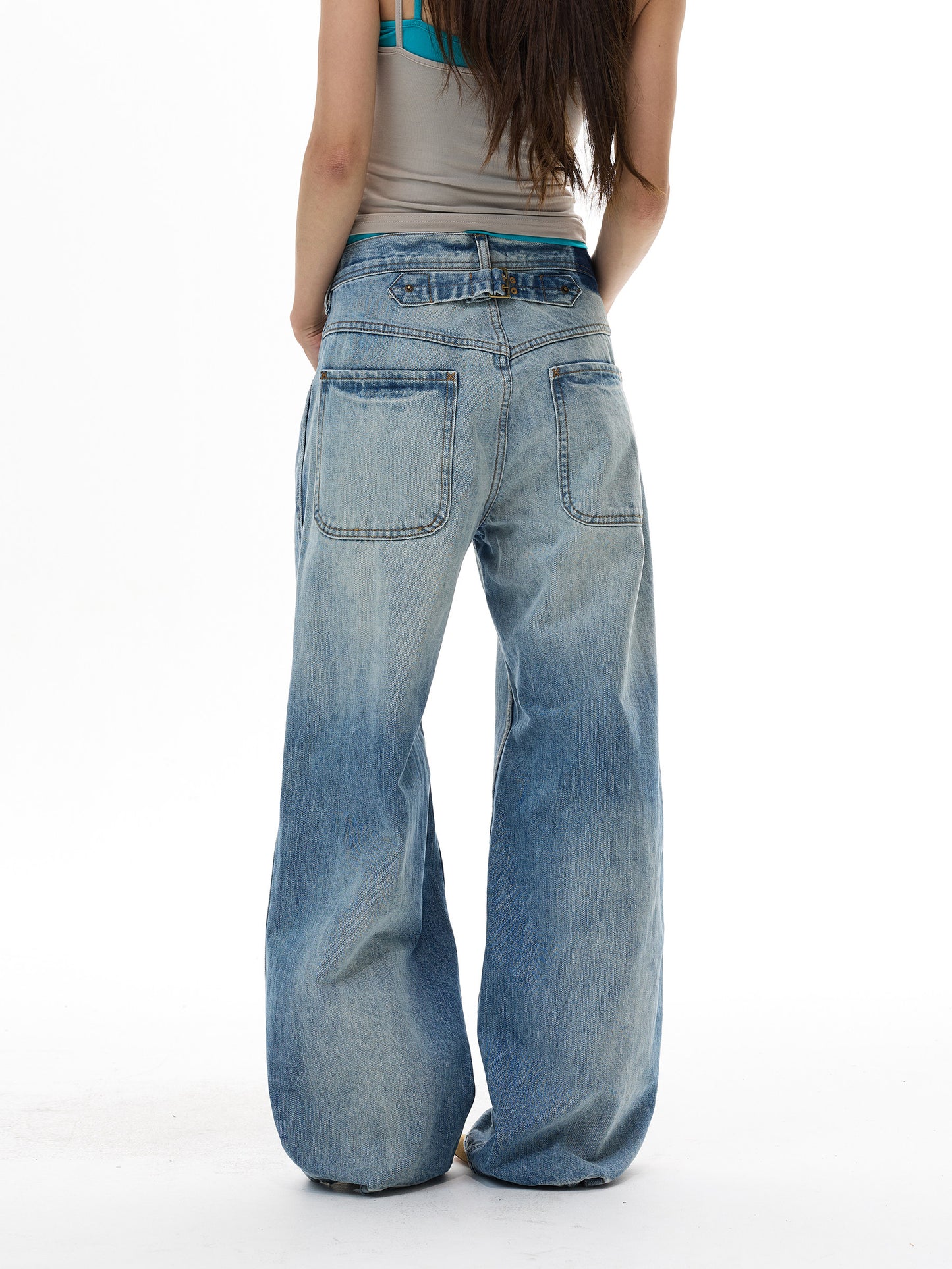Washed Paris Buckle Jeans