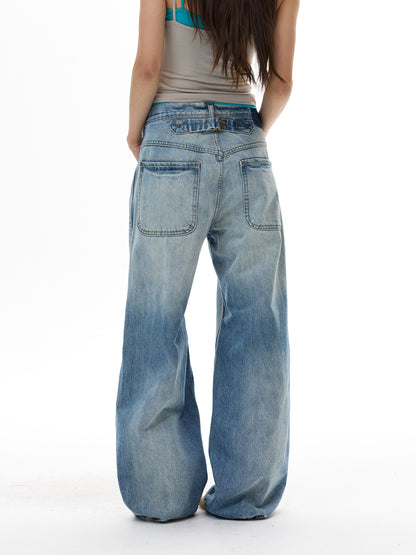 Washed Paris Buckle Jeans