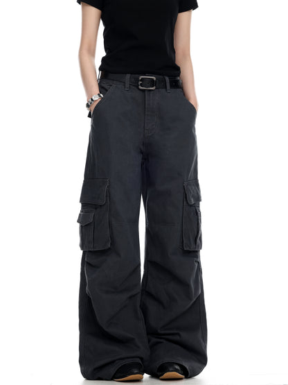 Wide-Leg Cargo Trousers