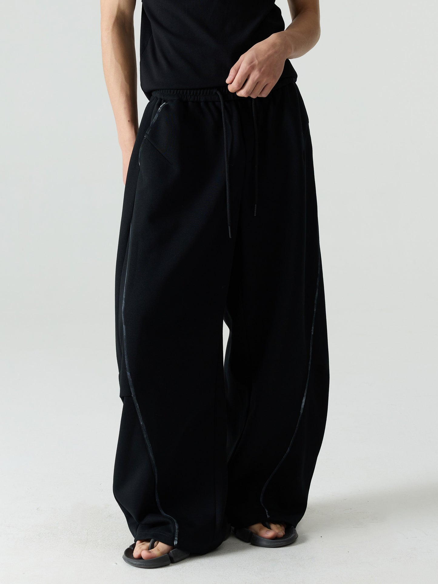 Graffiti Wide-Leg Sweatpants