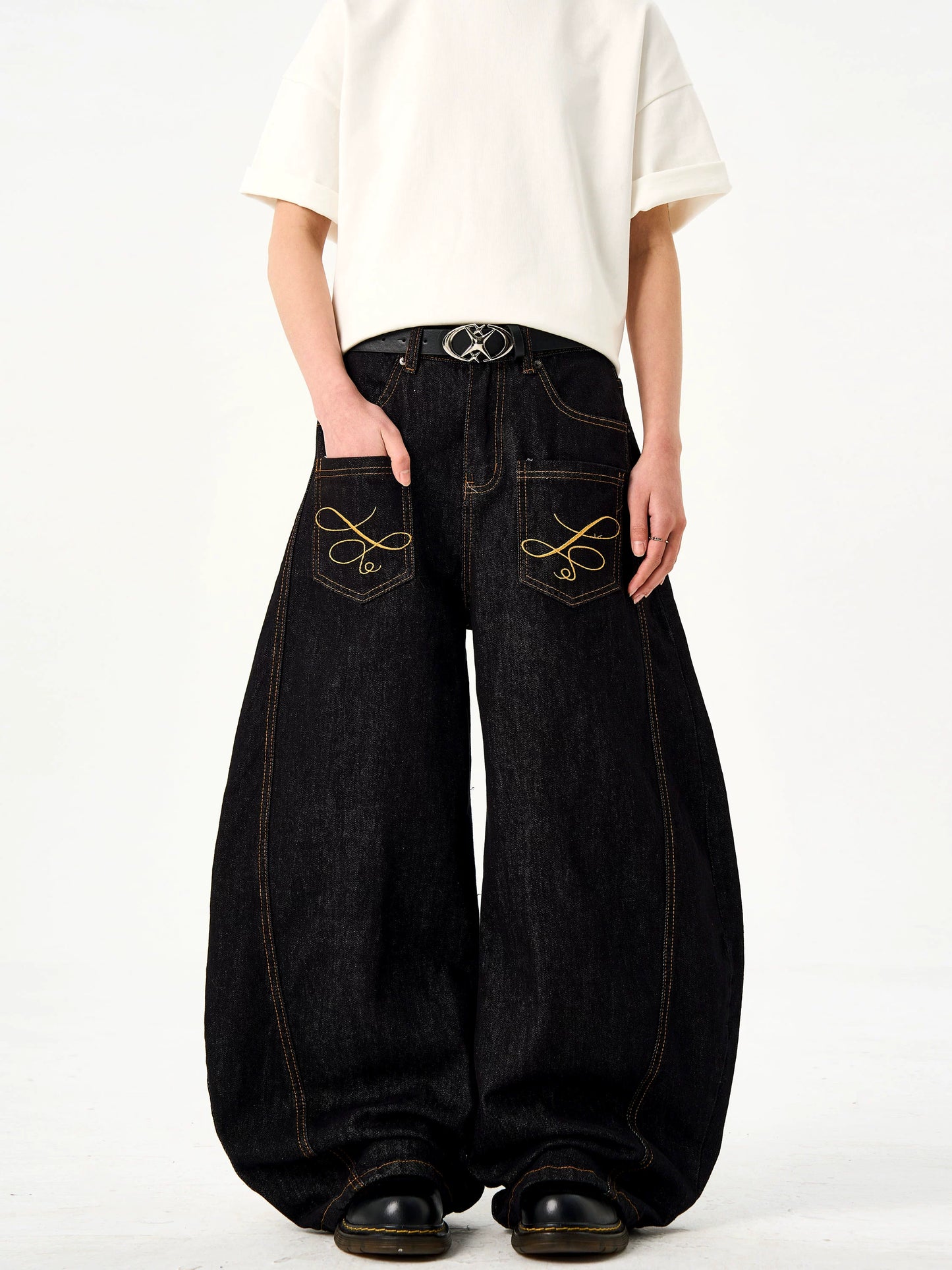 Reverse Embroidered Denim Jeans