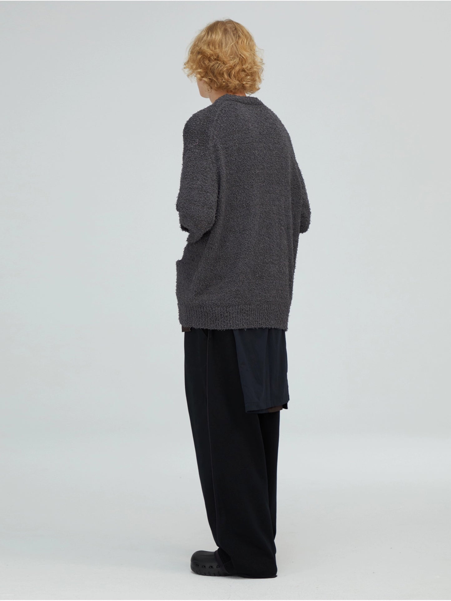 Relaxed Fit V-Neck Knit Cardigan