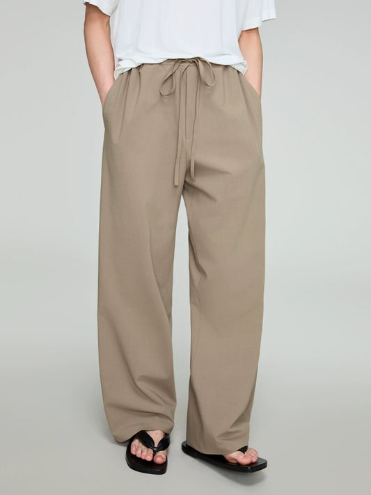 Vintage-Inspired Two-Tone Blended Lightweight Draped Pants