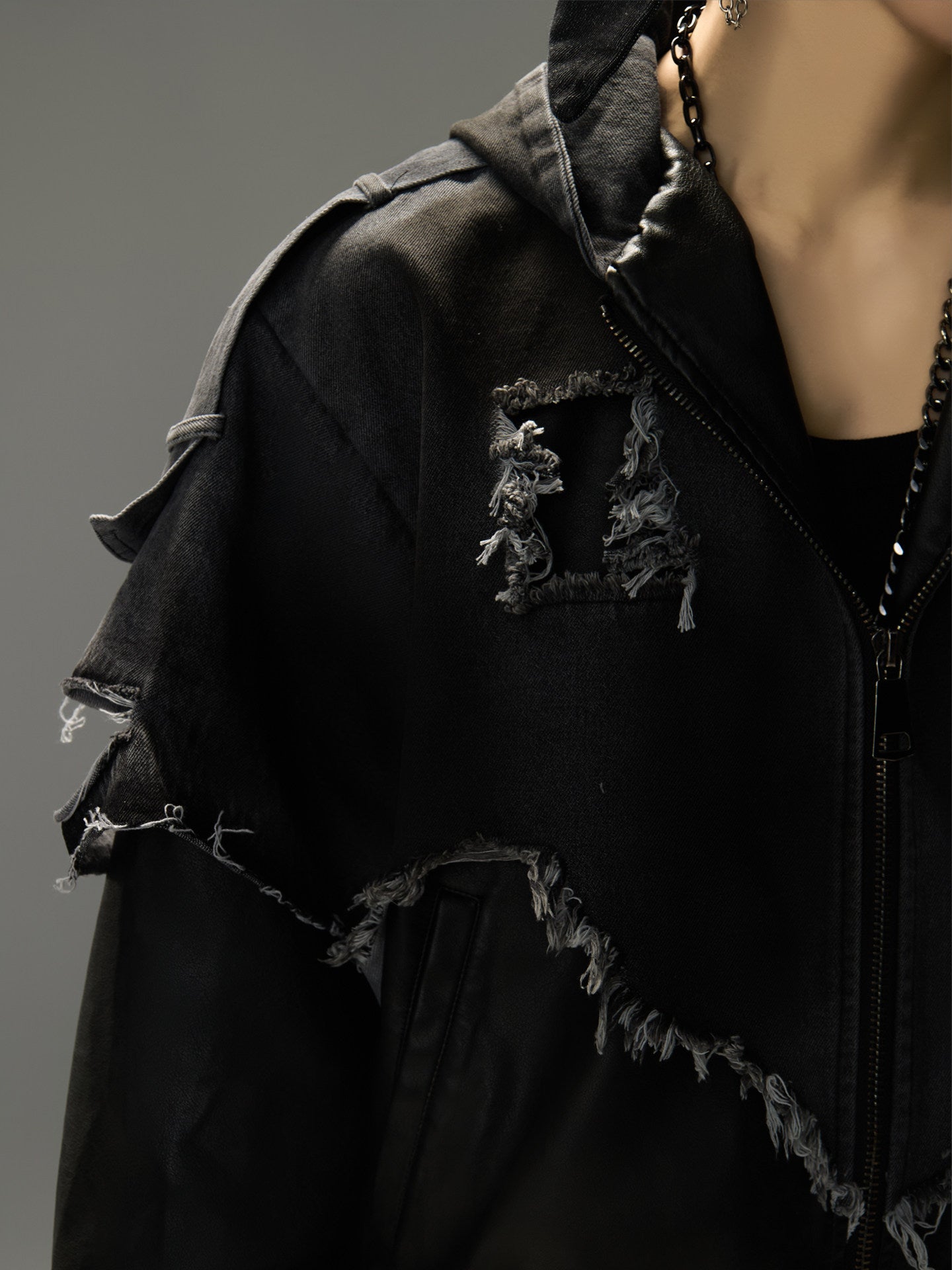 Washed Panel Cropped Jacket