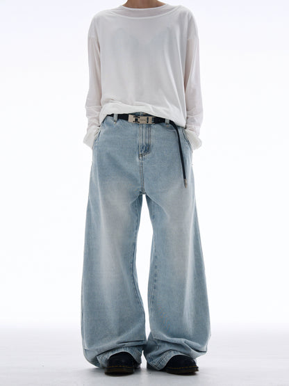 Washed Drape Machete Jeans