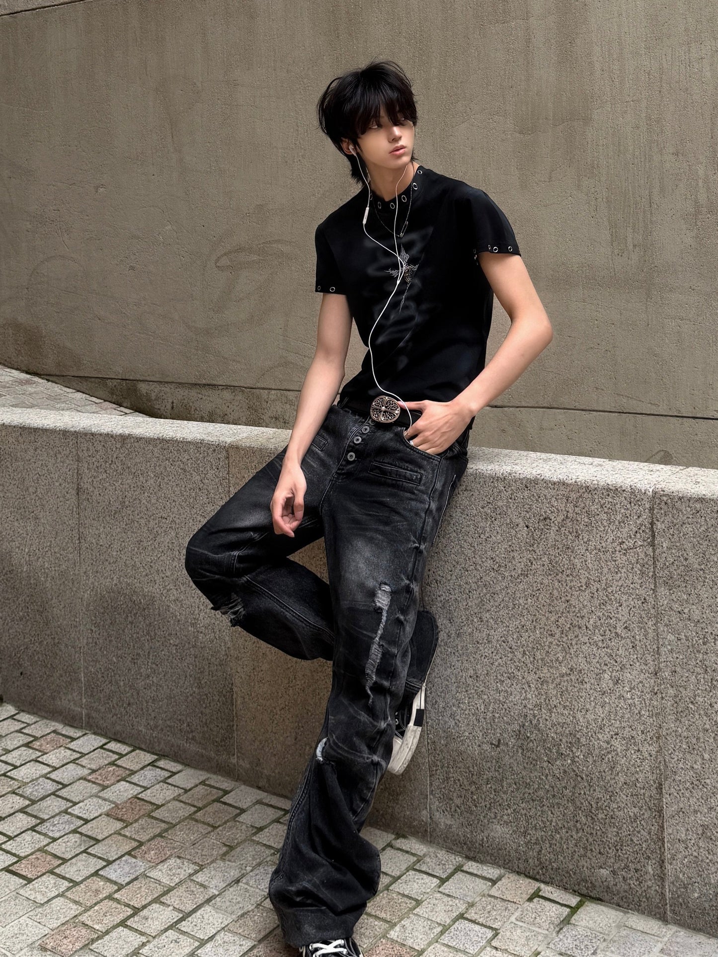 Metal Cross Fitted Tee