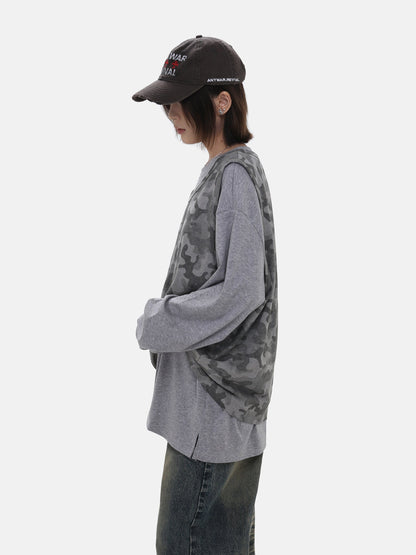 Layered 2 Piece Set Camo & Long Sleeve Tee