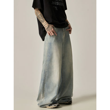 Retro Drape Loose Washed Jeans