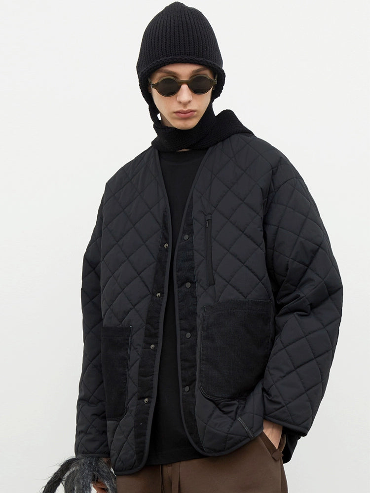 Vintage-Inspired Collarless Cotton Coat