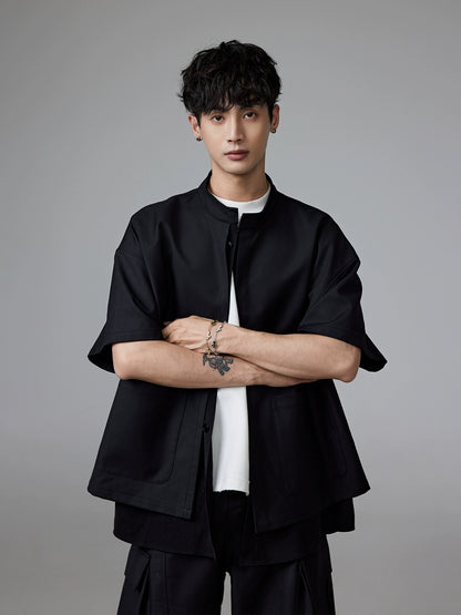 Solid Color Big Short Sleeve Shirt