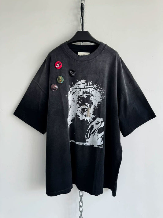 Spray-dyed Washed Badge Tee