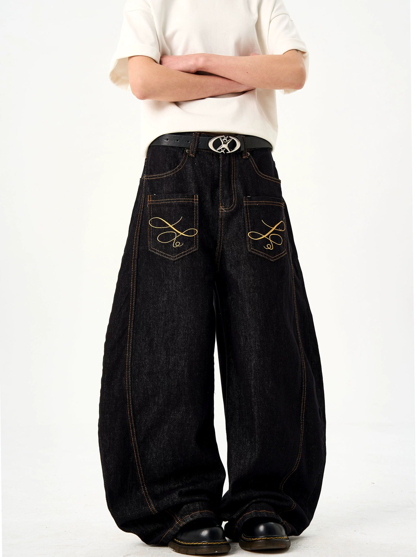 Reverse Embroidered Denim Jeans