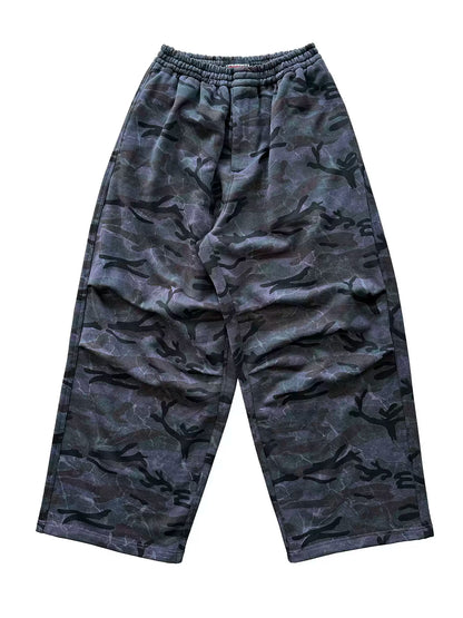 Drawstring Elastic Camoflauge Pants