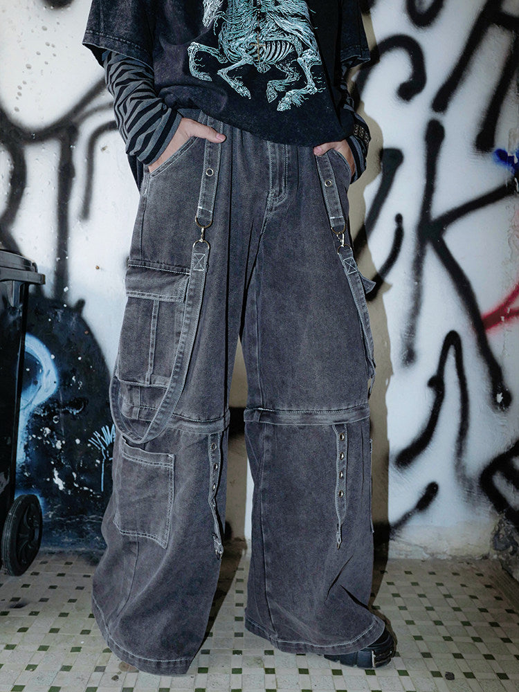 Strap Washed Jeans