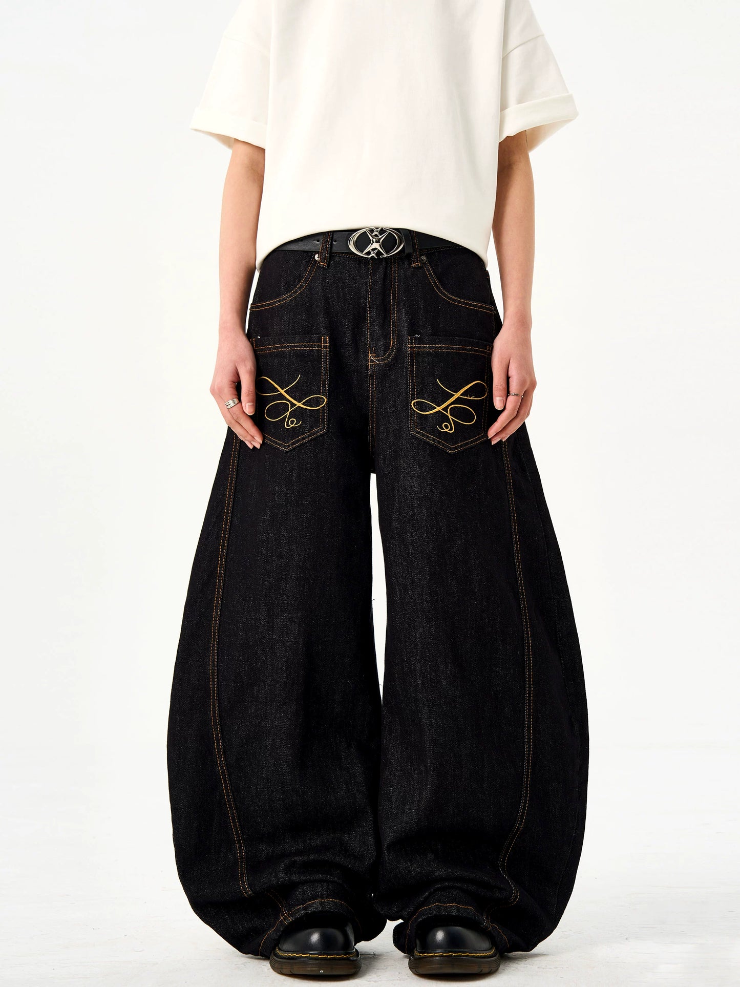 Reverse Embroidered Denim Jeans