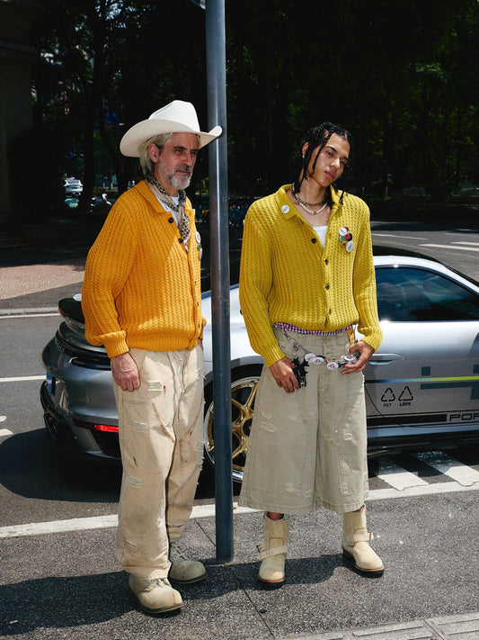 Lazy Collar Knit Cardigan