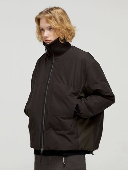 Multi-Color Panel Stand Collar  Jacket