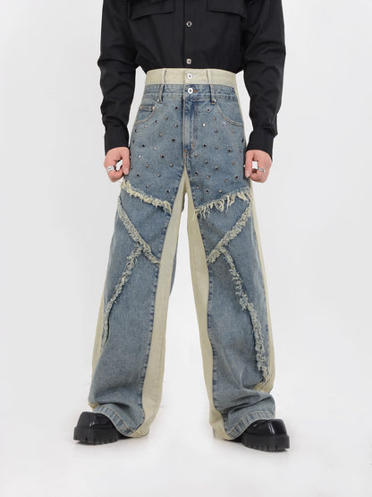 Layered Dragging Denim Pants