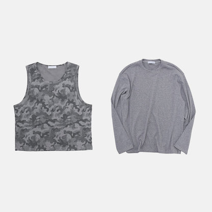 Layered 2 Piece Set Camo & Long Sleeve Tee