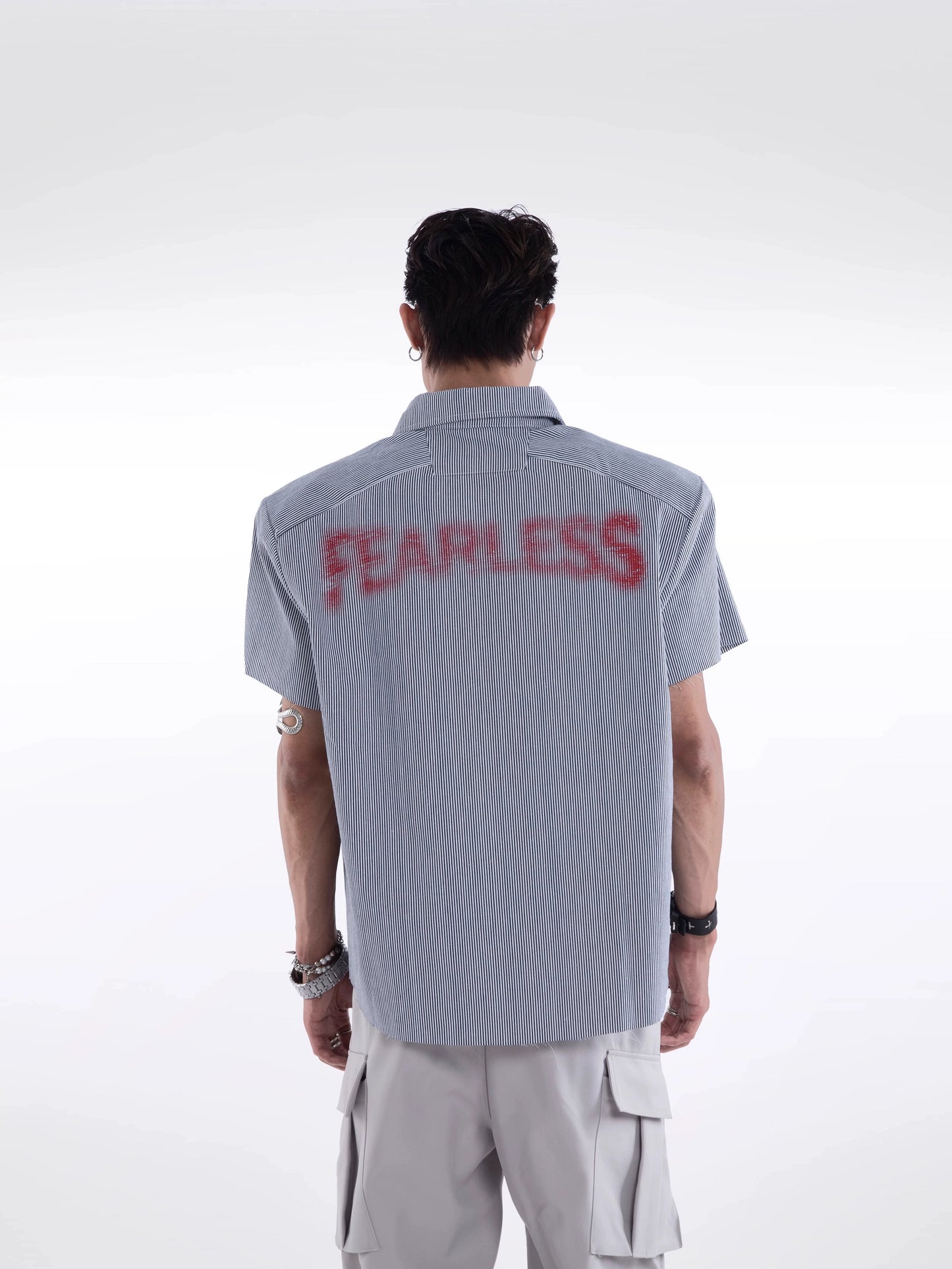 Loose Striped Short Sleeve Shirt