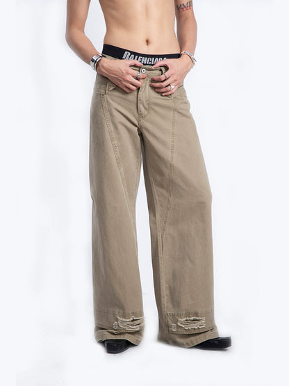 Niche Heavy-duty Multi-hole Jeans