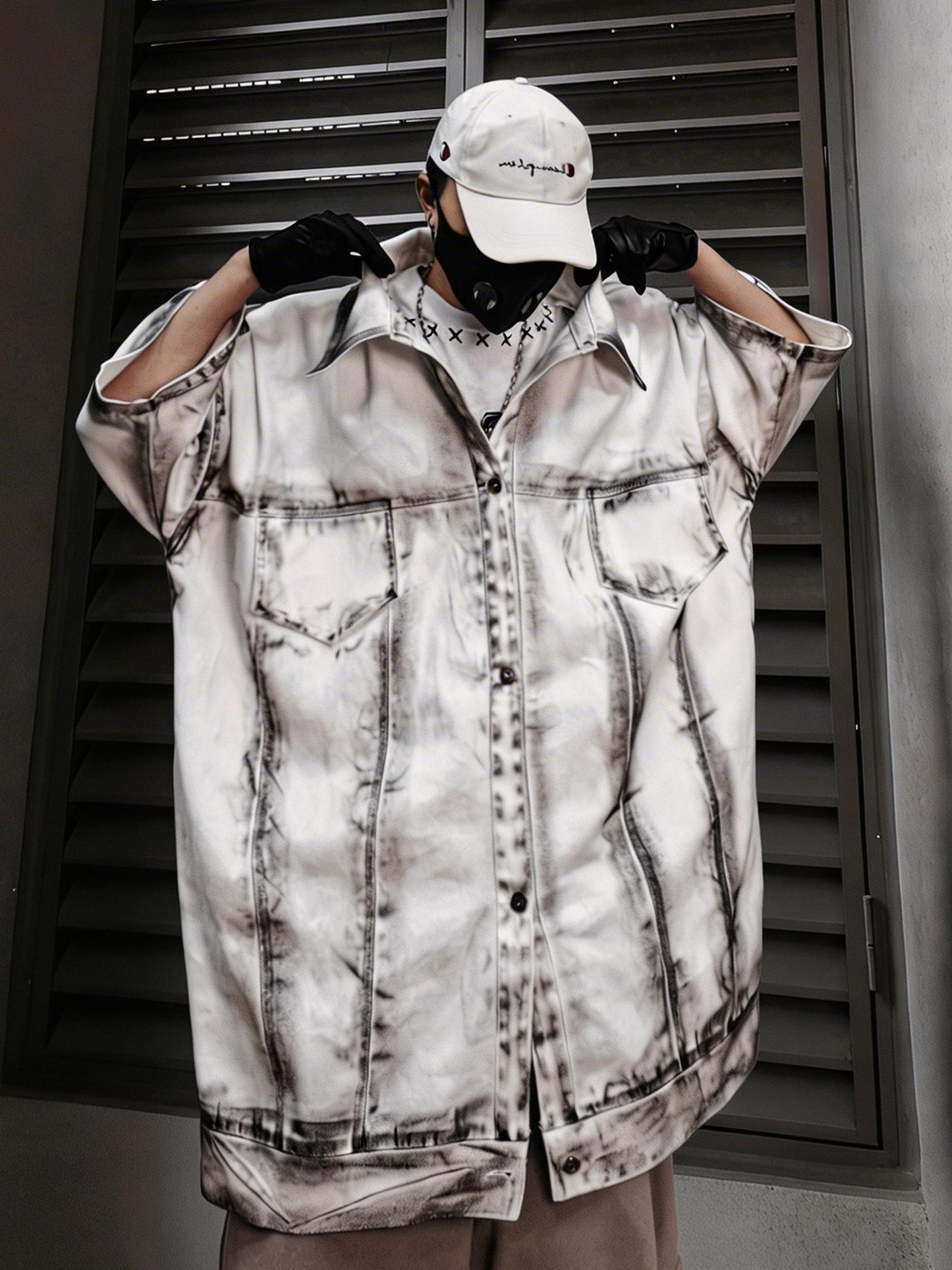 Vintage Washed Denim Short Sleeve Shirt