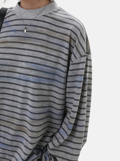Vintage Distressed Striped Long Sleeve Tee