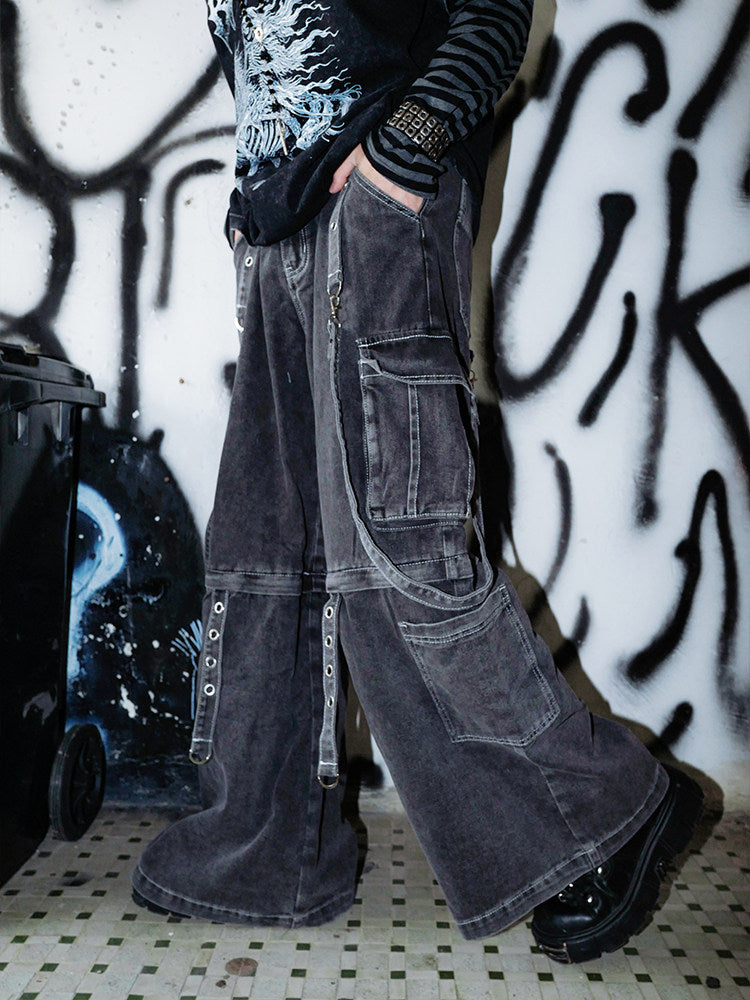Strap Washed Jeans