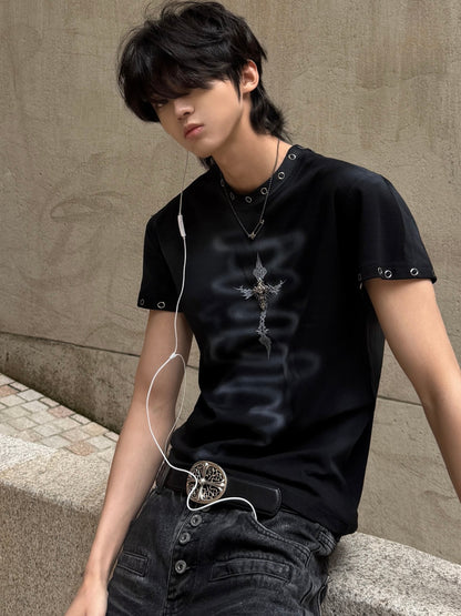 Metal Cross Fitted Tee
