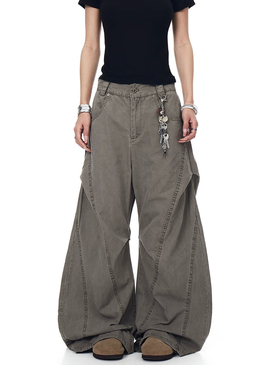 Distressed Pleated Machete Pants